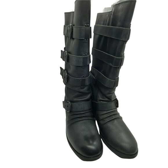 Skechers Riding Boot Women's 47331 Black Leather Round Toe Pull On Size 9.5 - Picture 1 of 16